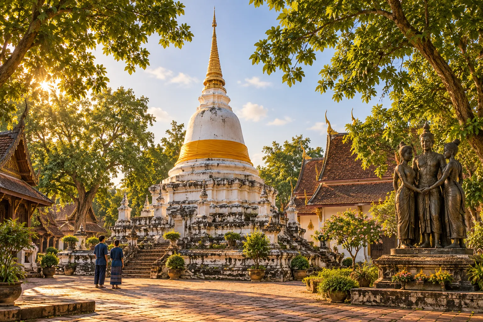 ภาพสร้างสรรค์วัดพระธาตุพระลอ: พระธาตุเก่าและอนุสรณ์พระลอ พระเพื่อน พระแพง ในเมืองสอง